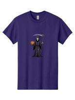 Grim-Reaper-Jack-O-Lantern Mens Graphic Tee, 100% Cotton, Casual Summer Wear S įvairiaspalvis