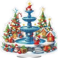Acrylic 2D Flat Christmas DIY Diamond Painting Desktop Ornaments Kit Diamond Painting Desktop Decorations for Adults Beginner