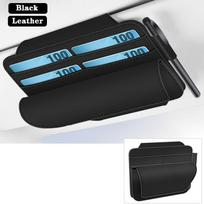 Car Sun Visor Organizer Premium Suede Storage Pocket Hook and Loop Glasses Holder Card Holder Universal Car Organizer