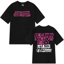El Canto Del Loco Y Yo Estamos Vivos Double Sided Print Spanish Rock Fans Black Cotton Unisex T-Shirt S įvairiaspalvis