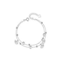 Three Lives and Three Generations Bracelet for Women, Simple and Versatile, Small and Fresh Accessories, Leaf Bracelet, Gift for Girlfriend 17CM