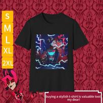 Hazbin Hotel Vox Valentino Velvette Vees Unisex Softstyle T-Shirt XL