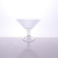 High Aesthetic Engraved Glass Bowl Elegant High-leg Glass Cup Creative Dessert Yogurt Cup  Bar skaidri
