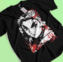 Demon Slayer Shirt Rengoku Kyojuro Tshirt Tanjiro TShirt Muzan Doma Flame Tee Unisex T-Shirt S įvairiaspalvis