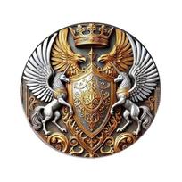 Aukščiausios kokybės nerūdijančio plieno vanagų segtukas su gotikinio stiliaus dvigalviu dizainu. Atlapo segtukas tvirtai dekoracijai. 1