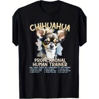 European Sizes Funny Chihuahua Trainer Graphic T Shirt Short Sleeve Crew Neck Perfect for Pet Lovers Parties Festivals Sports S įvairiaspalvis