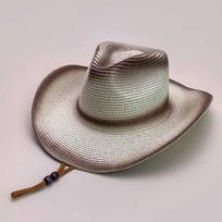 American Retro Gradual Change Color Cowboy Hat Men And Women Tie Dye Beach Sunshade Windbreak Rope Fashion Straw Hat 56-58cm