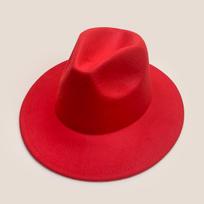 British Retro Gentleman Solid Color Cowboy Hat Men'S And Women'S Sunshade Flat Brim Foreign Style Casual Jazz Hat 56-58cm raudona