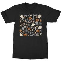 Halloween Sticker Bomb Design - Funny Costume Party Unisex T-Shirt S įvairiaspalvis