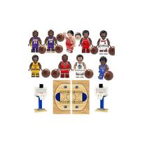 Krepšinio Statybinių Blokų Rinkinys Krepšinio Žvaigždė Mini Minifigūrėlė Krepšinio Aikštelė Krepšinio Stovas Berniukas