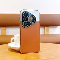 Electroplated Case for Huawei Pura 90 Pro Max 70 Pro 80 Ultra Slim Faux Leather Metal Lens Ring Shockproof Soft Edge Cover Huawei pura 90 pro auksas