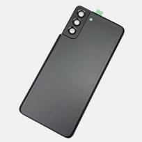 S21 Plus 5G Galinio stiklo dangtelis Galinės durelės Baterijos keitimas, Samsung Galaxy S21+ 5G galinio korpuso dangtelis su kameros objektyvu juoda