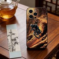 Mountain Bike Phone Case For iPhone 17,16,15,14,13,12,11 Plus,Pro Max,XS,Soft Silicone Black Cover iPhone13PROMAX