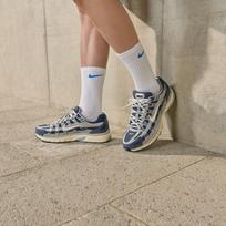 Nike P 6000 kvėpuojantys bėgimo bateliai vyriški mėlyni pilki ekru 43