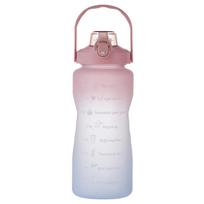 2000 ml didelės talpos vandens butelis su laiko žymekliu ir šiaudų atšokimo dangteliu, nepralaidus matinis puodelis, skirtas lauko sportui ir kūno rengybai new style žalia