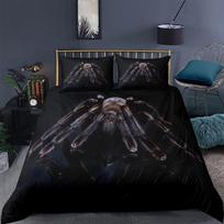 3D Spider Bedding Set Black Background Worm Print Quilt Cover Pillow Case 2/3 Pieces Soft and Comfortable Home Decoration Gift Baby 100x135cm