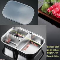DM 304 Stainless Steel Divided Lunch Box with Cutlery