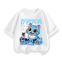 KPop Demon Hunters T-shirt Summer Short Sleeve Tee for Casual Loose Girl Boy Graphic Printed Tops 110