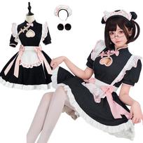 Halloween Cosplay Costume Dress Chinese Dress Maid [milky time] Mini-length juoda