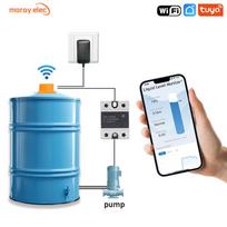 ME201WC Tuya programėlė Smartlife Ultragarsinis vandens naudojimo matuoklis WiFi nuotolinio stebėjimo prietaisas Skaitmeninis rezervuaro lygio monitorius US 100-240V AC white