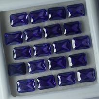 SERTIFIKUOTI 12 vnt. Violetinis Tanzanitas Smaragdo pjūvis NATŪRALUS Palaidas Brangakmenis 7x5 mm Partija 7  mm violetinė