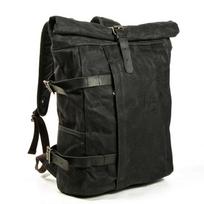 Retro Oil Wax Canvas Laptop Backpack Outdoor Casual Travel Mountain Climbing Bag Double Shoulder Bag for Men and Women