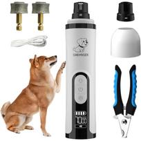 ahansi Dog Nail Grinder, 2026 Upgrade Quiet Dog Nail Grinder Cordless with LED Light & 3 Speeds, Quick USB Rechargeable Dog Nail Trimmer balta