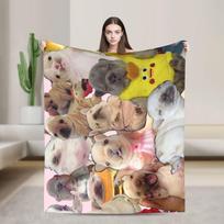 Funny pibble Meme Brainrot Meme Warm Blanket Decorative Plush Throw Blanket Pattern Couch Chair Flannel Bedspread Sofa Bed Cover 75x90cm
