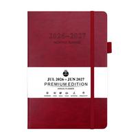 Wear-resistant 2026 Schedule Planner Notepad English 365 Days Efficiency Notebook  Office Supplies raudona