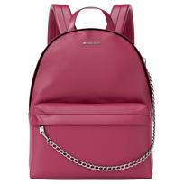 MICHAEL KORS Slater Logotipo Klasikinis PU Kuprinė Vidutinio Dydžio Moteriška Raudona raudona
