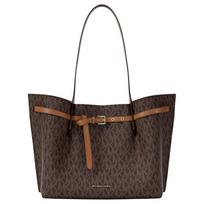 MICHAEL KORS Emilia klasikinė madinga universali paprasta kasdienė praktiška rankinė-tote poliesterio peties rankinė didelio dydžio moteriška ruda ruda