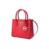 MICHAEL KORS rankinė Mercer Vienspalvė su logotipu pakabuku Oda su raštu Totas Totas Pirkinių krepšys Rankinė ant peties Pagrindinis krepšys (rankinė + dulkių maišelis) raudona