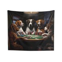 Dog playing cards tapestry 75x100 juoda