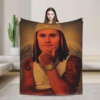 Warm Blanket Decorative Charlie Kirk Red Tung Brainrot Throw Blanket Flannel Bedspread For Living Room Fluffy Sofa Bed Cover 130x150cm