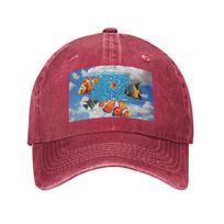 Swimming Frutiger Aero Fish Washed Denim Cap Casual Baseball Caps Adjustable Hat Summer Unisex Baseball Hats One Size