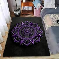 Mandala Pattern Black and Purple Carpet for Home Decor Bedroom Stylish Suitable for use as an anti-slip for living room bedroom sofas 40x60cm( 15x23in )