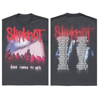 Slipknot  Here Comes The Pain  World Tour Double-Sided Vintage T-Shirt, Unisex Nu-Metal Fan Streetwear Tee, 100% Cotton Casual Short Sleeve Top S įvairiaspalvis