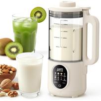 55oz riešutų pieno gaminimo aparatas, 10-in-1 augalinio pieno gaminimo mašina, 800W 20 ašmenų lygiam plakimui — Sojų/migdolų/avižų pieno gaminimo priemonė — Karštas maks. 27oz, Vienu palietimu balta