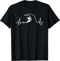 Cool Surfing For Men Women Surfer Surfboard Beach Heartbeat T-Shirt Unisex T-Shirt S įvairiaspalvis