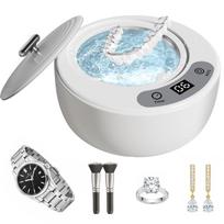 Upgraded Ultrasonic Retainer Cleaner Machine, 48kHz – 200ML Dentures, Night Guards, Braces, Aligners, Toothbrush & Jewelry Cleaner, 5 Cleaning Modes balta