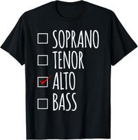 Alto Soprano Tenor Bass Choir Singer Gift Choir Probe Music T-Shirt S įvairiaspalvis