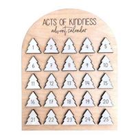 Acts of Kindness Advent Calendar 2025 Wooden 25-Day Countdown Calendar Sharing Kindness Christmas Decoration for Kids Adults