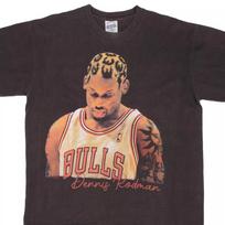 Dennis Rodman Bulls Black Short Sleeve Unisex Reprint T Shirt S5XL Men Women Unisex T-Shirt S įvairiaspalvis
