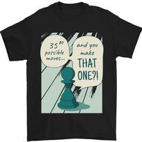 Chess Moves Funny Mens T-Shirt 100% Cotton S įvairiaspalvis