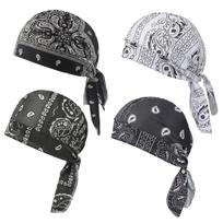 4 vnt. raštuotos aušinančios bandana kepurės, pralaidžios orui, reguliuojamos galvos apdangalai galvos apimčiai 55–58 cm, lauko naudojimui One Size balta
