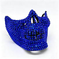 Punk Rock Style Half-Face Masquerade Mask Full Crystal Mask  Facial Adornment Accessories mėlyna