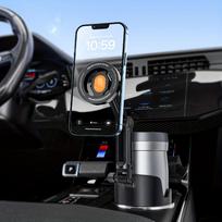 Cup Holder Magnetic Phone Mount with Adjustable Height Design, 360° Rotation for Flexible Viewing Angle, Suction for Stable One-handed Operation juoda