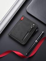 Men's Zipper Wallet Large Capacity Card Holder Coin Purse Multifunctional Compact Design Durable Material Secure Closure One Size juoda