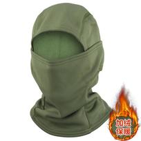 Winter Thermal Cycling Face Mask Full Coverage Balaclava Neck Warmer Windproof Fleece Lined Outdoor Sports Headgear for Cold Weather Protection One Size žalia
