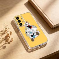 Cute CupHead And MugMan phone Case For Samsung S25,24,21,22,23,30,Ultra,20,Plus,Fe,Lite,Note Transparent Cover Samsung S22plus5G